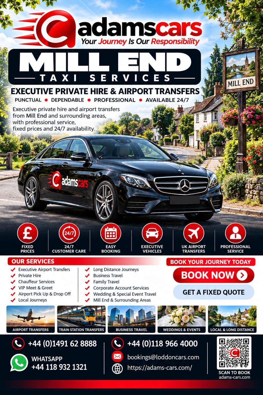 Mill End taxi service near Henley-on-Thames