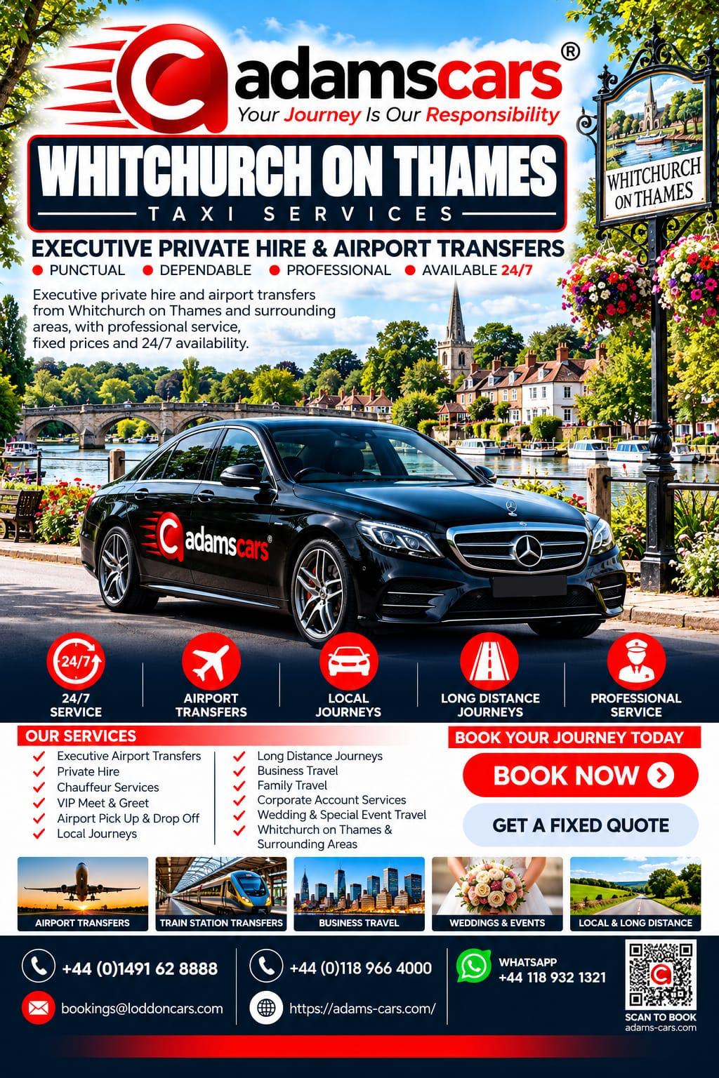 Whitchurch-on-Thames taxi service for local journeys and pre-booked transport