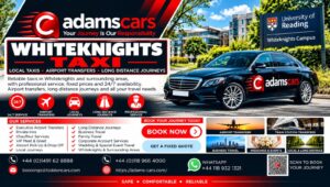 Whiteknights taxi service in Reading by Adam Cars Taxi Company.