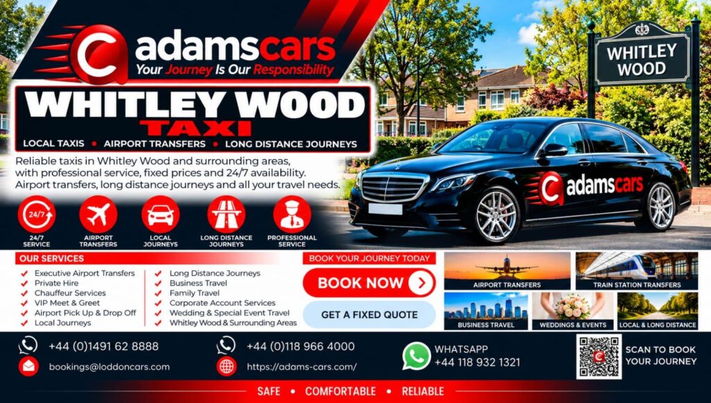 Whitley Wood taxi service in Reading by Adam Cars Taxi Company.