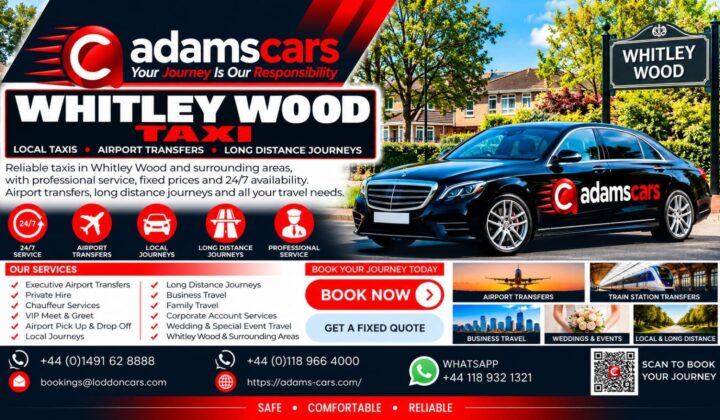 Whitley Wood taxi service in Reading by Adam Cars Taxi Company.