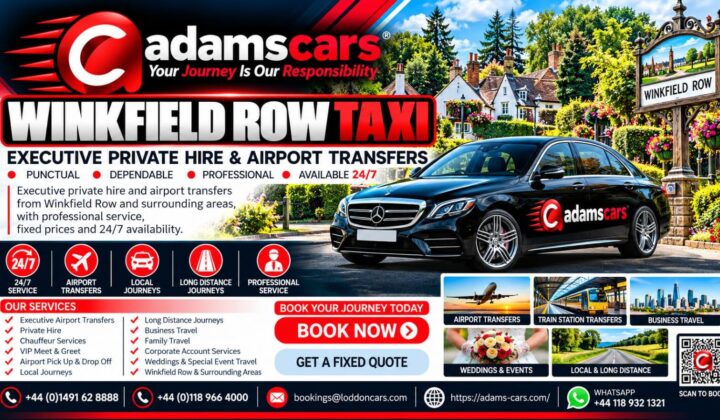Winkfield Row taxi service in Berkshire by Adam Cars Taxi Company.