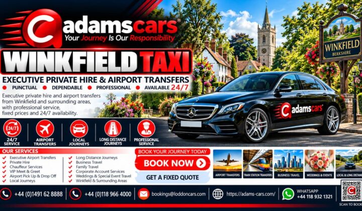 Winkfield taxi service in Berkshire by Adam Cars Taxi Company.
