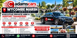 Wycombe Marsh taxi service in Buckinghamshire by Adam Cars Taxi Company.
