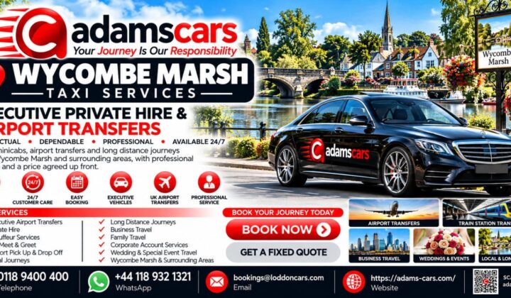Wycombe Marsh taxi service in Buckinghamshire by Adam Cars Taxi Company.